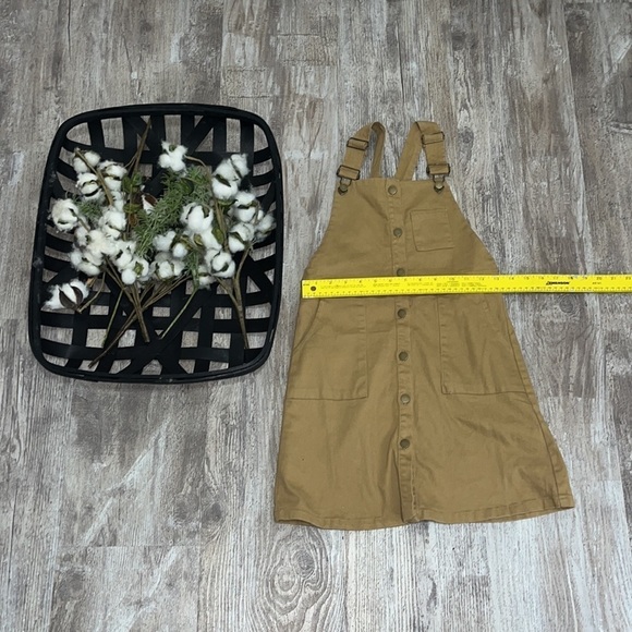 Hayden Kids Girl Patch Pocket Button Down Camel Overall Dress Size Large Stretch - Picture 6 of 6